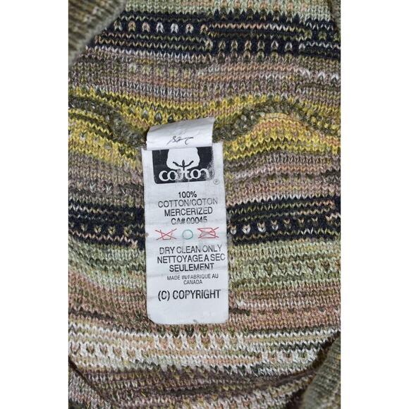 A8 Auth TUNDRA Coogi Style Cotton Knit Multicolor V Neck Pullover Sweater Sz XL - Picture 5 of 6